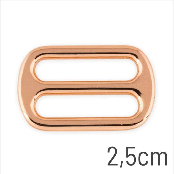 Metall Schieber Maxi 25mm rosegold – Leiterschnalle Stegschnalle für Gurtbänder