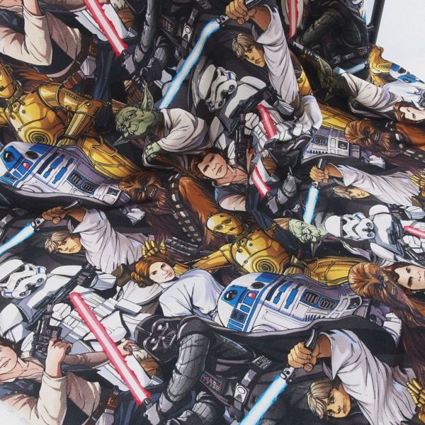 Jersey Star Wars mit Yoda Darth Vader R2D2 Chewbaca Han Solo Lea C3PO