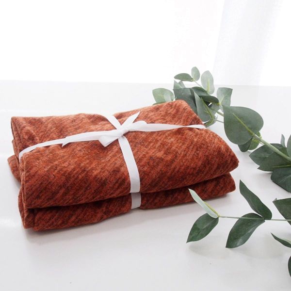 Stoffzuschnitt Maxi Dreiecktuch Kuschelstrick rost melange • Maxituch Poncho Stricktuch