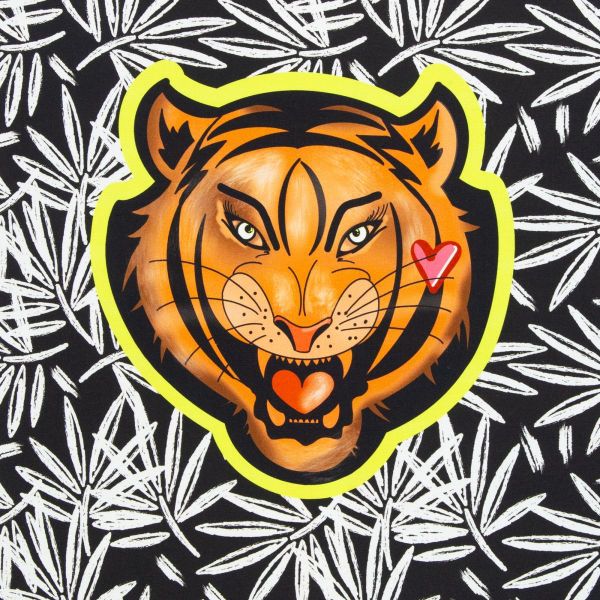 DIY Nähset Cherry Picking Bag Popcorn und Tiger - Beutel Tasche Panel 95x140cm