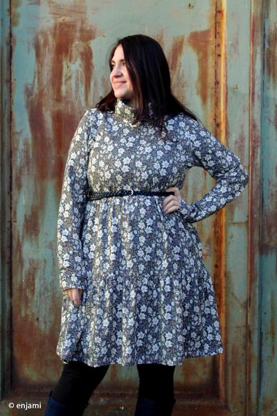 Modal Jersey Just Flowers dunkelgrau flieder blaugrau – Swafing
