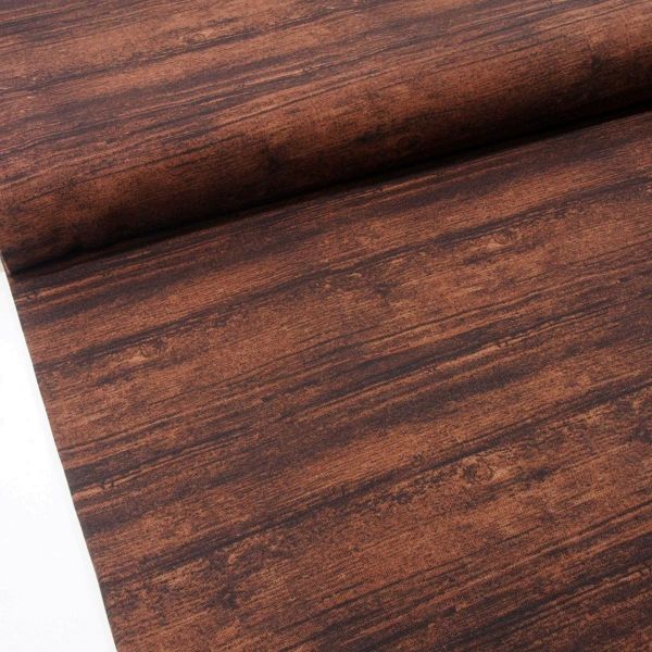 Baumwolle Holzoptik braun - espresso washes wood