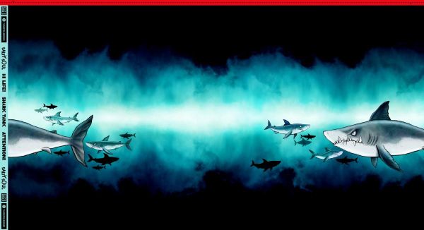 French Terry Big Shark Tank - großer Hai - Salty Soul by Thorsten Berger - 85cm Panel