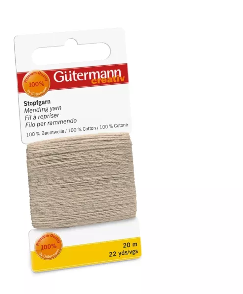 20m Gütermann Stopfgarn beige – 100% Baumwolle für Reparaturen & Handarbeiten