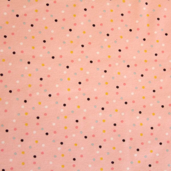 Bio Jersey Punkte lachs rosa – Mini Jungle Confetti by Puck vom Stoffonkel