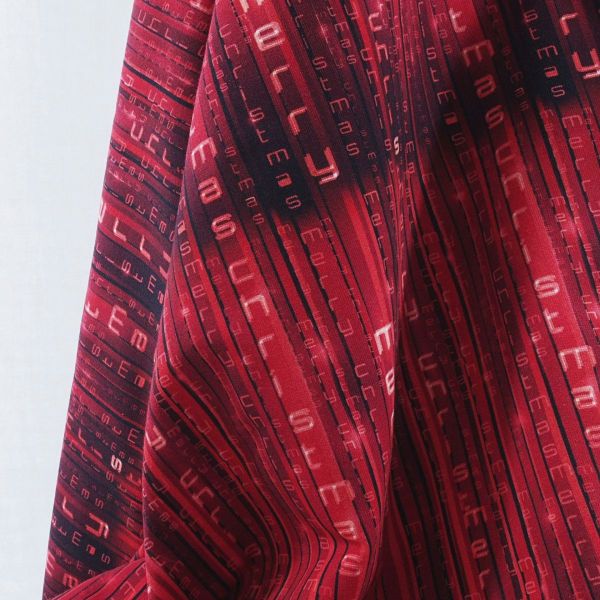 Sweat Merry Christmas lineare Matrix rot - French Terry Xmas by KATINOH for Nerds