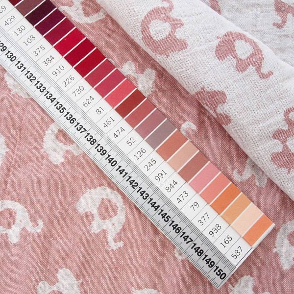 Baumwolle Musselin Jacquard Elefanten altrosa weiß – Doubleface Elephant rose