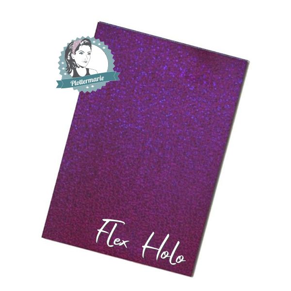 Flexfolie für Textildruck Holo Glitzer sparkle violett A4 - Plotterfolie Plottermarie 105µg