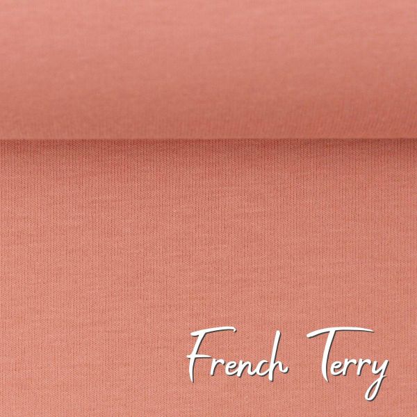 Sweat uni altrosa coral – French Terry MAIKE von Swafing