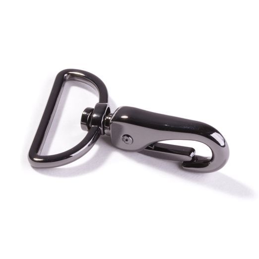 Metall Karabiner 40mm gun metal schwarz – für Taschen & Gurtbänder 4cm – drehbares Gelenk