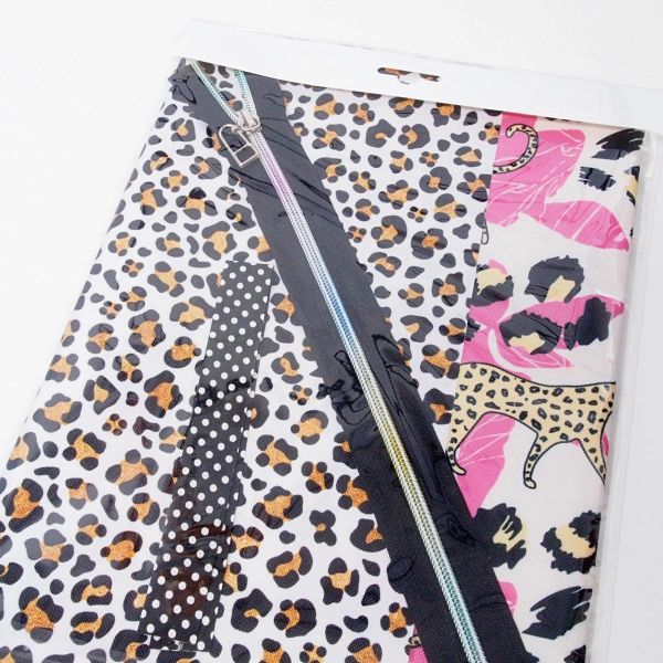 Näh dir eine WashBag • Leo Print hellbraun pink • Kulturtasche DIY Nähset Waschtasche