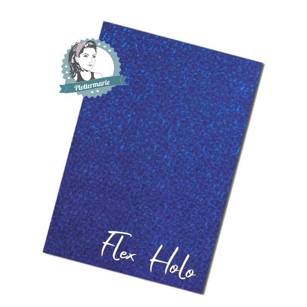 Flexfolie für Textildruck Holo Glitzer sparkle dunkelblau A4 - Plotterfolie Plottermarie 105µg