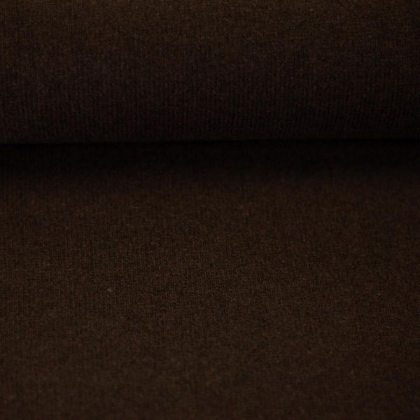 Weicher dicker Strickstoff in dunkelbraun meliert – Strick Bono von Swafing