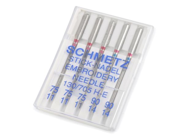 SCHMETZ Nähmaschinen Nadeln – Sticknadel Mix 75/11 - 90/14