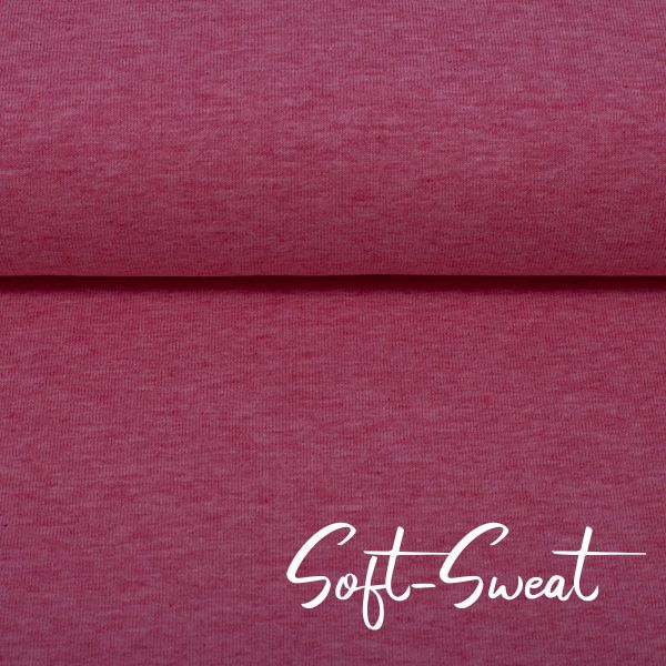 Soft Sweat uni beere pink meliert - HEIKE Melange von Swafing