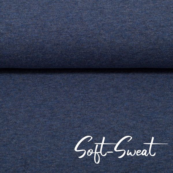 Soft Sweat uni dunkelblau meliert - HEIKE Melange von Swafing