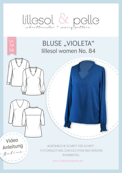 Schnittmuster Sommerbluse Violeta Damen Lillesol woman No.84 Gr. 34-58