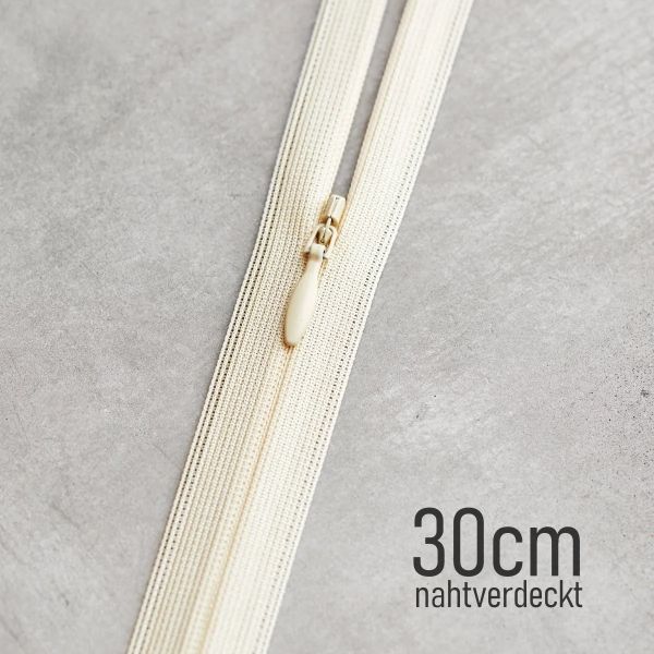 Unsichtbarer Reißverschluss creme 30cm – meetMILK Shell YKK