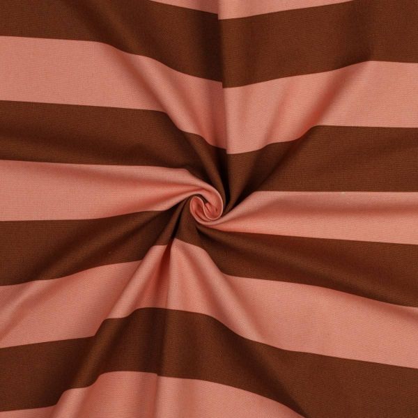 Baumwolle Canvas breite Streifen lachs braun – Dekostoff für Taschen & Kissen Blockstreifen