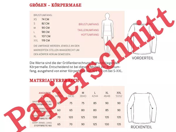 Schnittmuster FRAU MARLENE • Shirts mit Schulterecken für Damen • Gr. XS-XXL