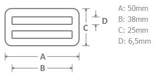 Metall Schieber Maxi 40mm silber – Leiterschnalle Stegschnalle für Gurtbänder