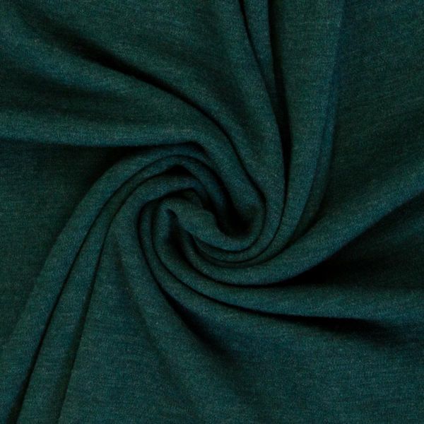 Weicher dünner Merinostrick in dunkelgrün - 100% Schurwolle Merino Strickstoff von Swafing