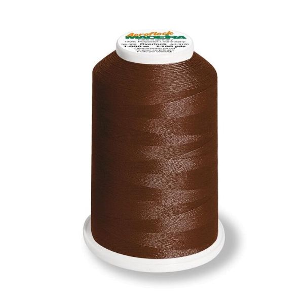 Aeroflock 100 dunkelbraun - 1000m Bauschgarn von Madeira - Overlock Garn
