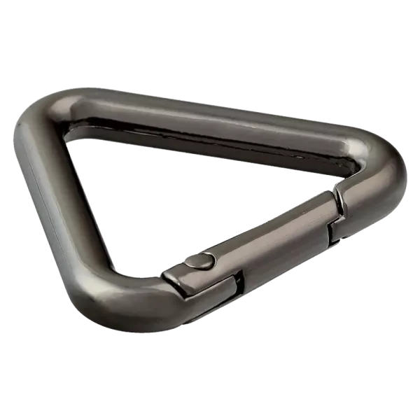 FASHION Metall Karabiner Triangel 25mm gunmetal titan – für Taschen & Gurtbänder 2,5cm