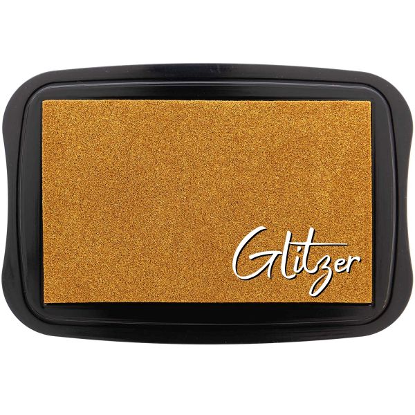 Stempelkissen Gold Glitzer • Pigment Stempelfarbe golden metallic