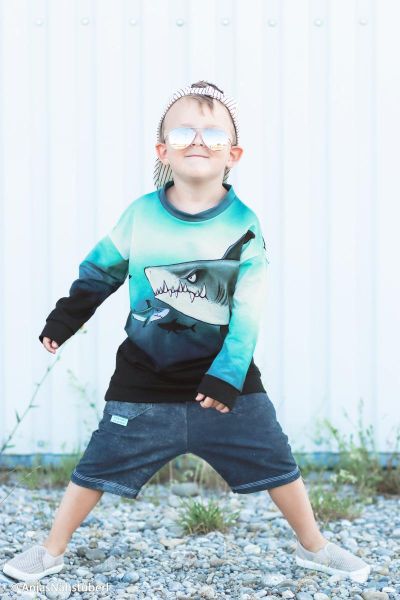 French Terry Big Shark Tank - großer Hai - Salty Soul by Thorsten Berger - 85cm Panel