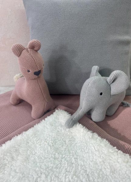 Weicher dicker Strickstoff hellgrau – Baumwollstrick Ella von Swafing