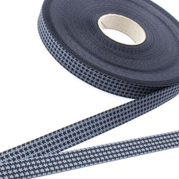 Webband Mini Staaars Sterne schwarz grau – 1,5cm breit von Farbenmix