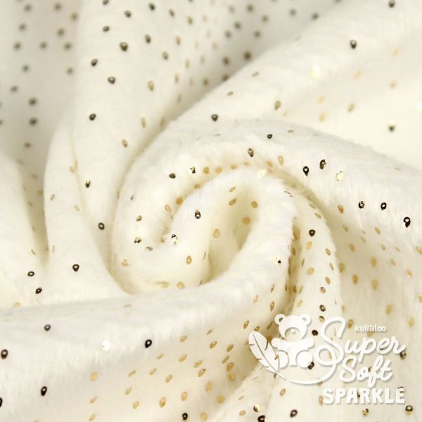 Kullaloo Plüsch SuperSoft Shorty Sparkle creme gold - Silky Minky Kuschel Nicki 100x75cm