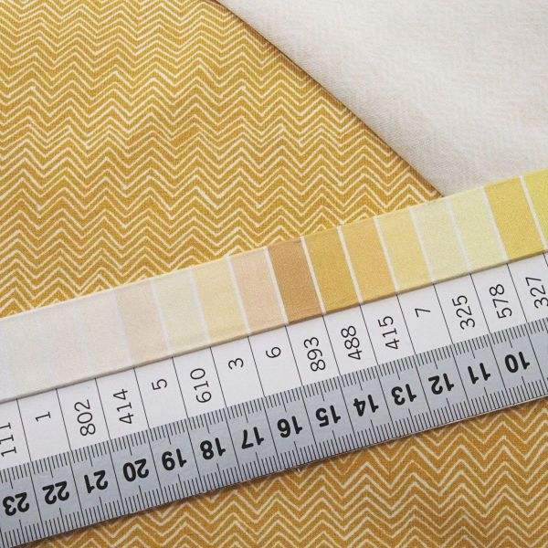 Jersey kleines Zickzack senf gelb – Chevron Serie Autumn Bunny von Swafing