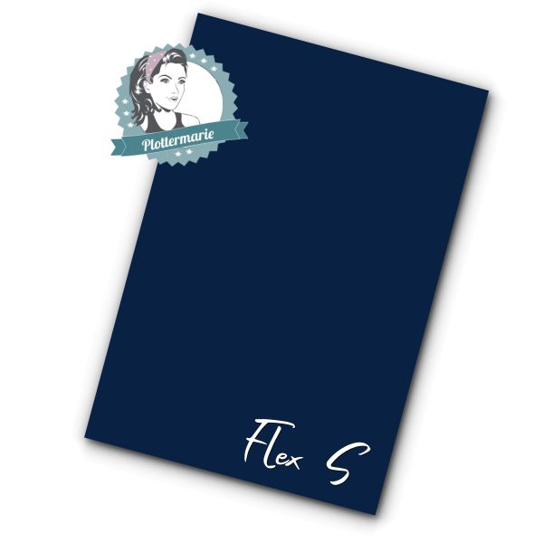 Flexfolie für Textildruck navy dunkelblau A4 - Plotterfolie von Plottermarie Flex S Premium 80µ