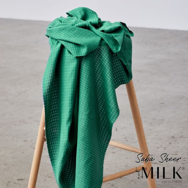 feines Karo Saba Sheer frog – meetMILK® Viskose Voile mit TENCEL™ Lyocell Fasern