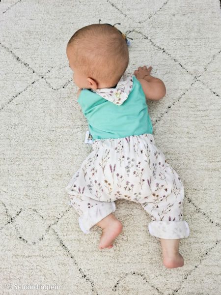 Double Slub Musselin zarte Blüten Gräser weiß – Double Gauze Wild Meadow by Swafing