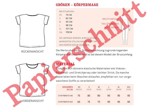 Schnittmuster FRAU TINA • Basicshirt mit kurzen Ärmeln von Studio Schnittreif • Gr. XXS-XXL