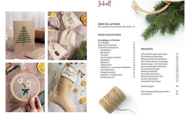 Festlich bestickt - Accessoires weihnachtlich besticken Stickbuch Stickvorlagen Weihnachten