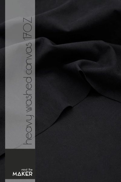 Heavy Washed Canvas black - Mind the Maker 17 OZ schwarz kräftige Baumwolle für Taschen