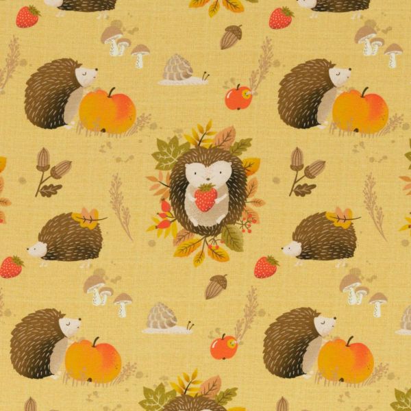 Jersey Igel Iggi gold gelb – Herbst Laub Äpfel Schnecke Erdbeeren