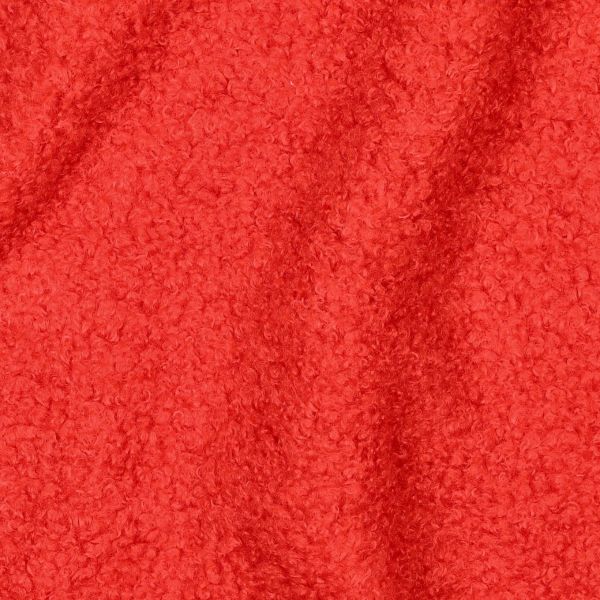Teddy Bouclé Doubleface Fleece – leuchtendes Rot – flauschiger Stoff für Jacken & Winteraccessoires