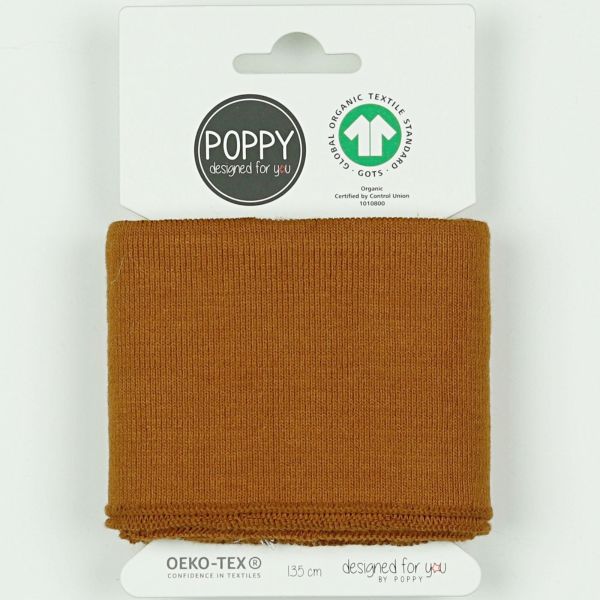 Cuffs Bündchen uni terracotta für Hoodie & Co - 7cm hoch 135cm lang