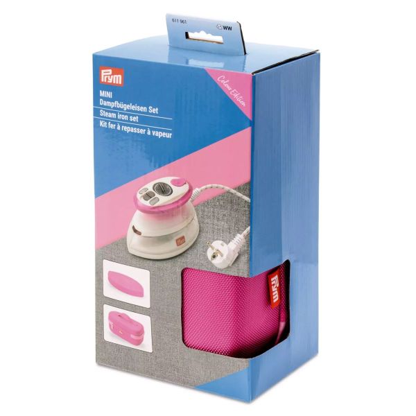 Prym Mini-Dampfbügeleisen Set Pink – Limited Edition mit Case & Silikonablage