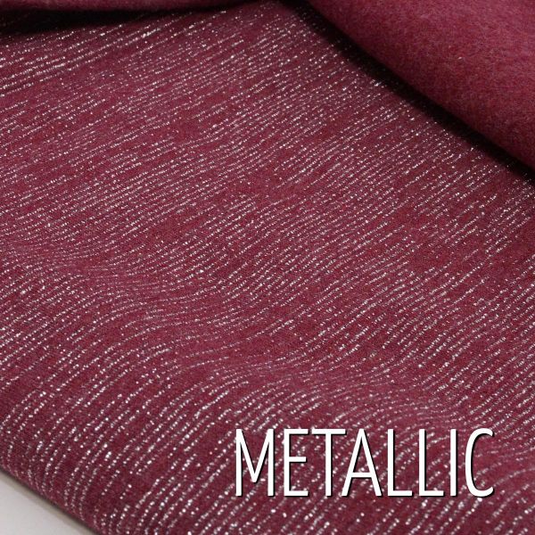 Glamour Sweat bordeaux silber – kuscheliger French Terry mit Glitzer von Swafing