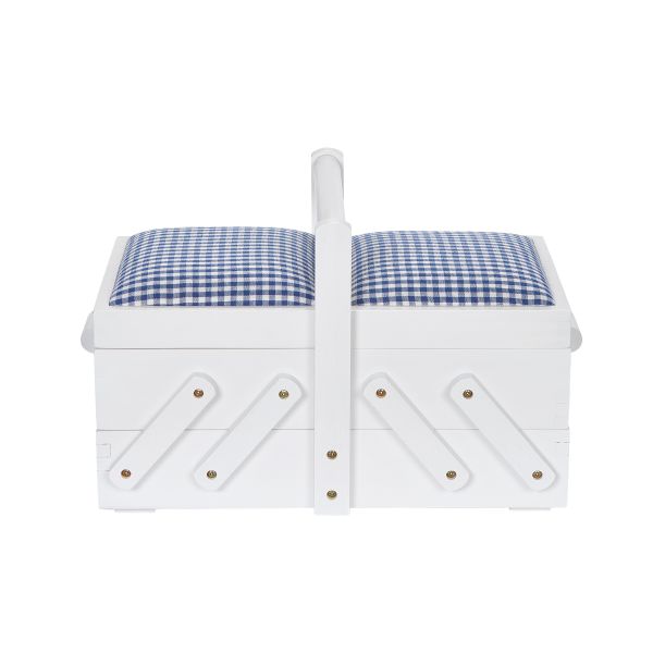 Nähkasten weißes Holz mit Stoff Gr. S von Prym - Nostalgie Nähkästchen