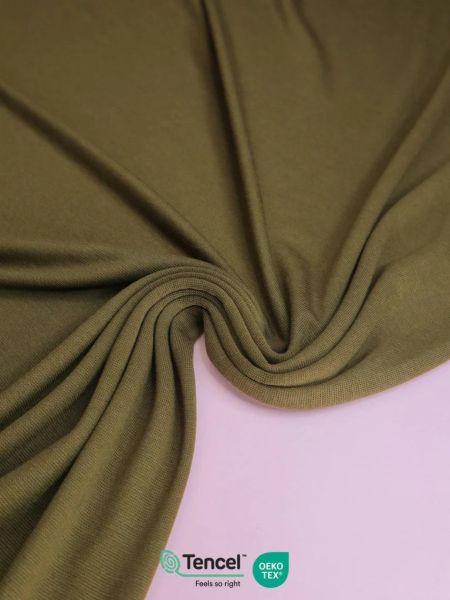 leichter Merino TENCEL™ Lyocel Strick in khaki - 180g von meetMILK