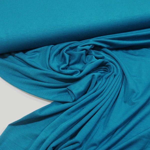 Viskose Jersey knitterfrei aus Bambus petrol blau - cold bamboo jersey knit