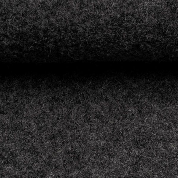 Merino aus 100% Schurwolle - Wollstoff dunkelgrau meliert von Swafing Wollwalk Walkloden