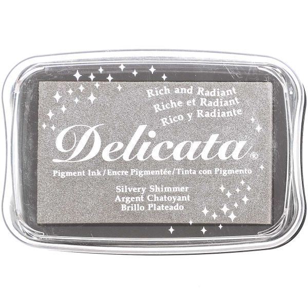 Stempelkissen Silber Glitzer • Pigment Stempelfarbe silver metallic